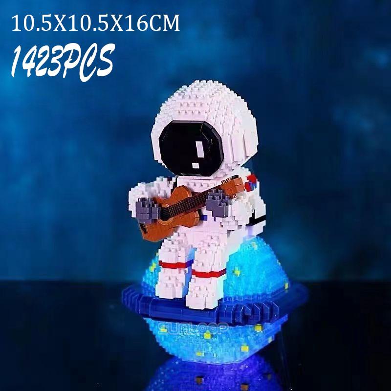 Astronaut Baustein Lit Space Mondsatellit Diamantbaustein Bauspielzeug Geeignet für Kinder