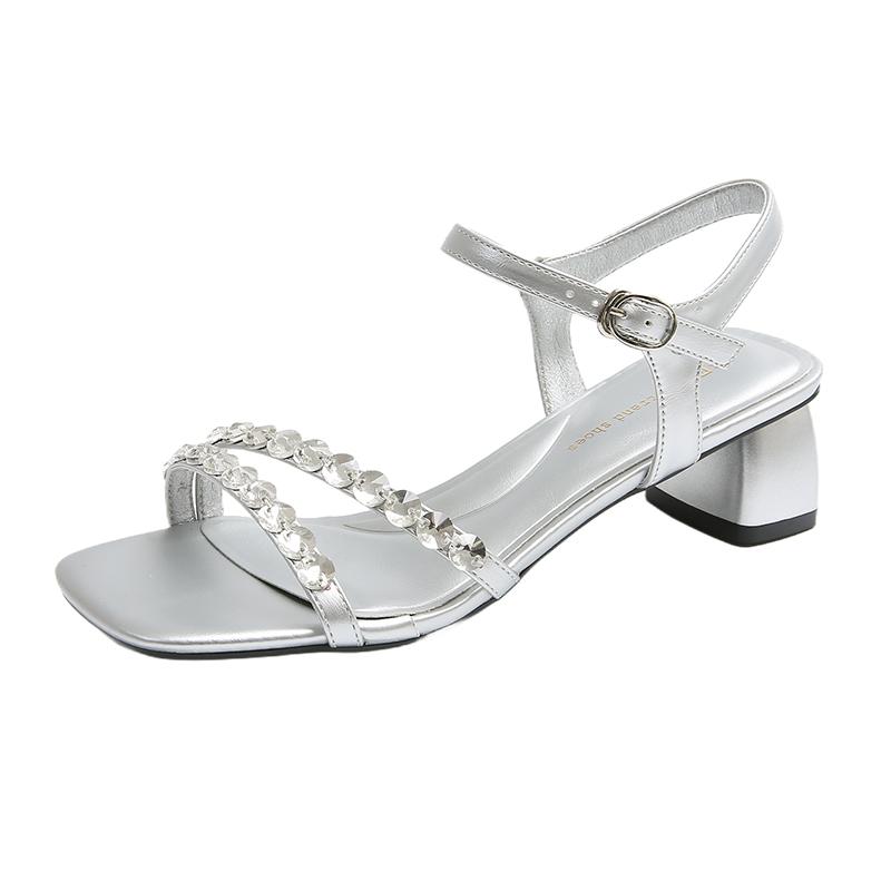 Designer Summer Concise Open Toe Women Sandals Ladies Elegant Thick Heel Party Dress Gladiator Sandalias