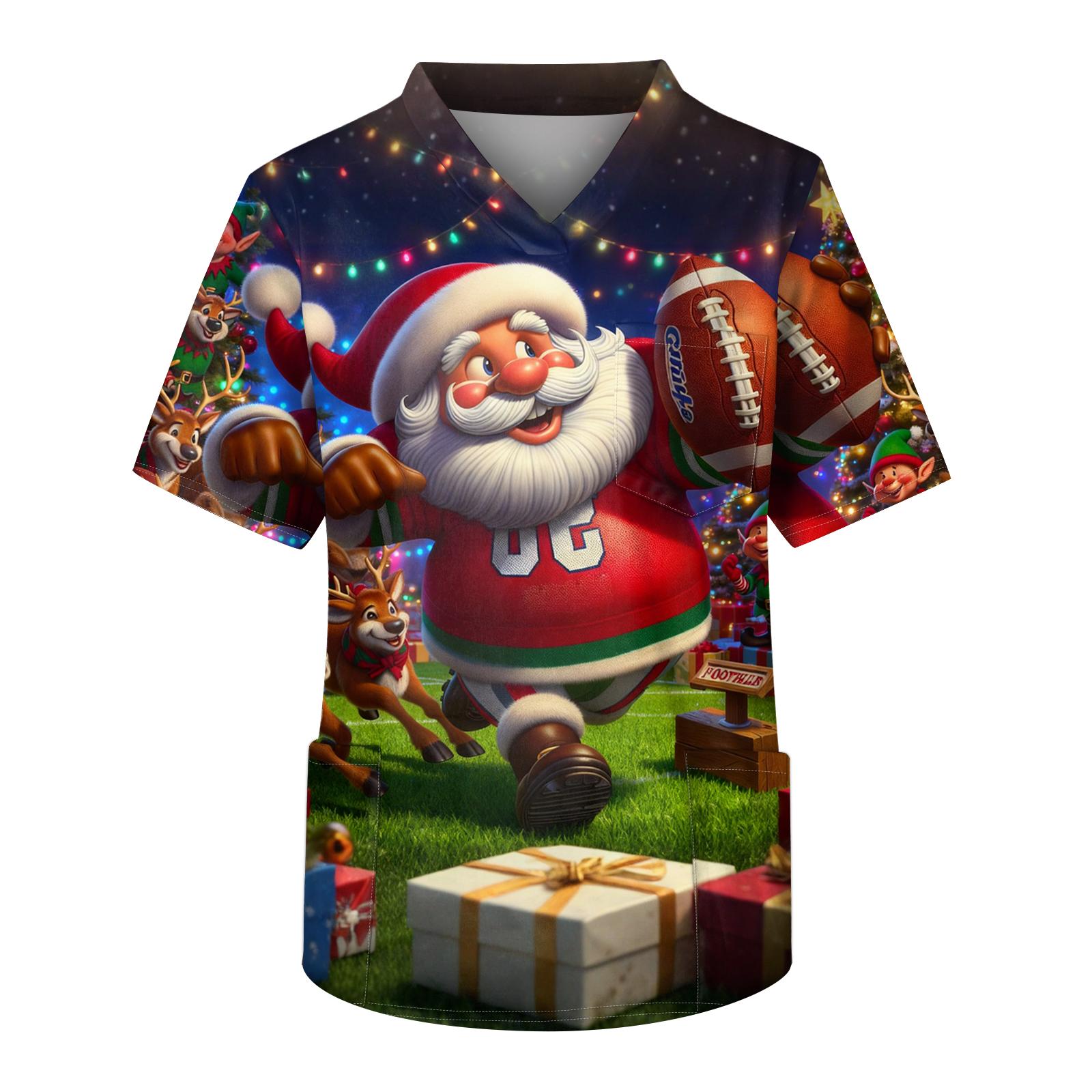 

Men s Printing Short Sleeve V-neck Working Blouse Chest Pocket Carer Top M оранжевый