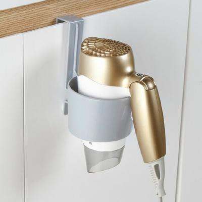 Self-adhesive Hair Dryer Holder Punch Free Durable Hair Dryer Stand Wall-mounted ABS Material Bathroom Shelf Hair Care