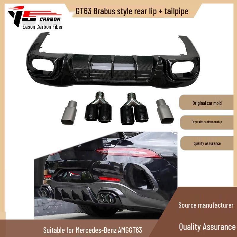 Compatible Rear Lip & Tailpipe for 2019-ON Mercedes-Benz AMG GT63 Brabus Model