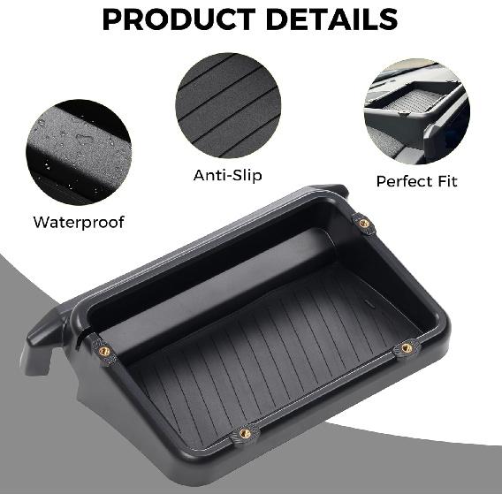 Dashboard Storage Box Compatible With Tacoma 2024-2025 Accessories,8-Inch Behind Screen Organizer Screen Back Tray Storage Box With Anti-Slid Pad