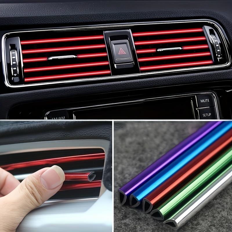 10 Pcs Car Air Conditioner Vent Trim Strips Chrome Plated Interior Moulding Accessories