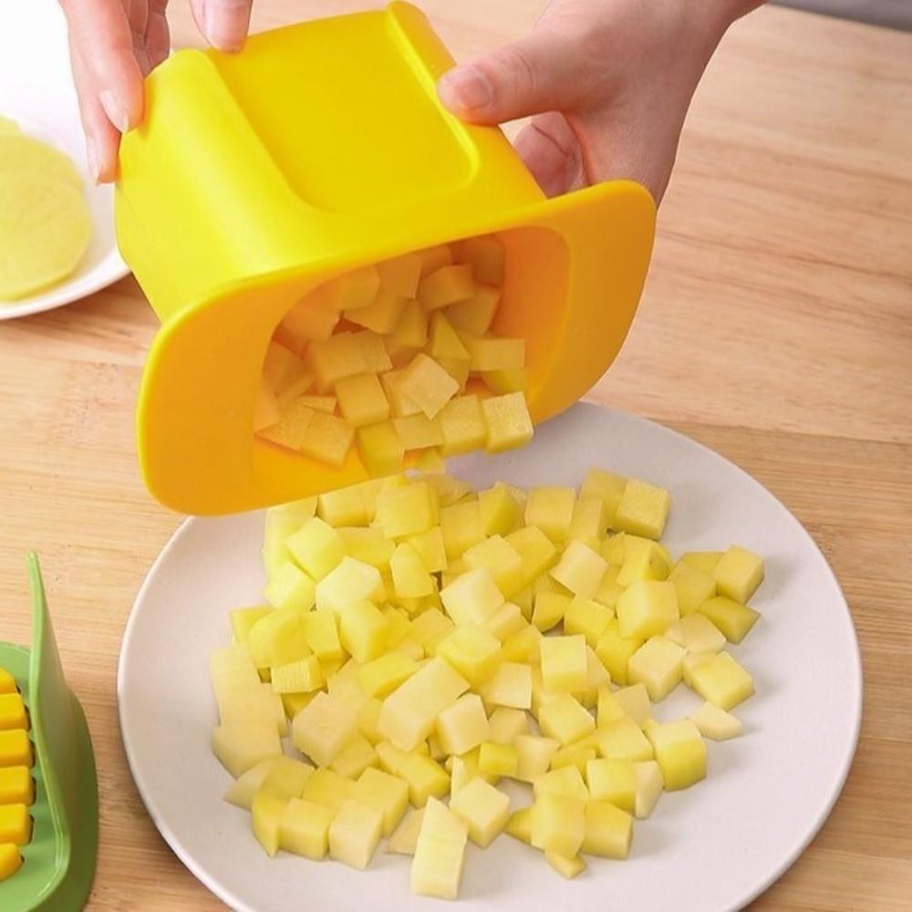 Multifunctional Vegetable Chopper Two-Tone Onion Dicer New Potato Strip Cutter Home Kitchen