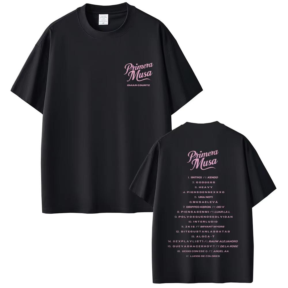 

Rapper Omar Courtz Primera Musa Music Album Logo T Shirt Men Women 2026 Fashion Hip Hop Tshirt Unisex Casual Cotton Vintage Top XL