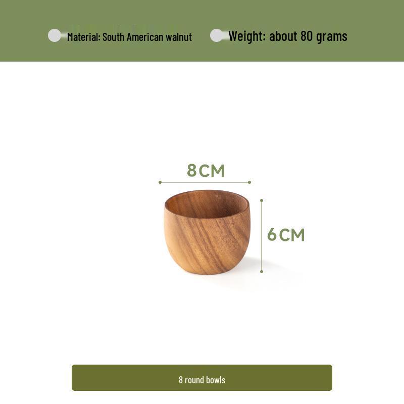 

Japanese Style Acacia Wood Bowl: Versatile for Salad, Rice, Noodles, Soup.