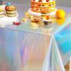 Plastic Laser Tablecloth Rectangular Laser Tablecover Rainbow   Party Decor