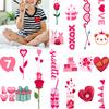 54pcs Temporary Tattoo Heart Stickers Waterproof Long-lasting Body Stickers Love Stickers Cartoon For Cheeks Adults Children
