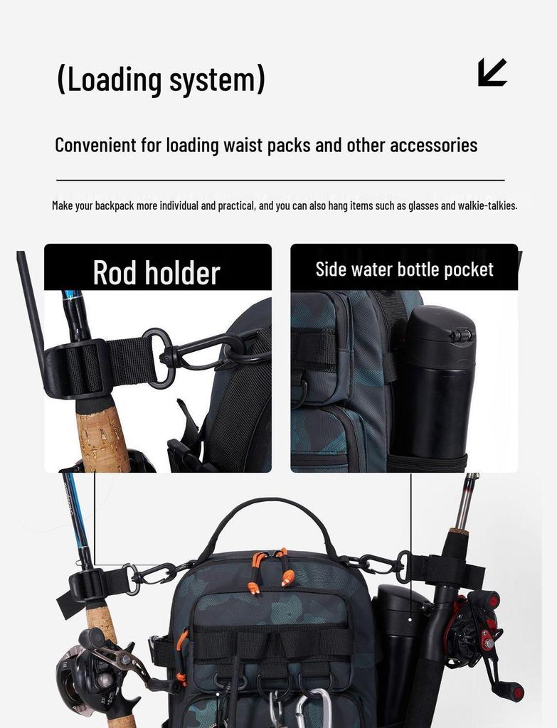 A1R Fishing Gear Backpack: Waterproof, Multifunctional, Large-Capacity Crossbody and Chest Bag.
