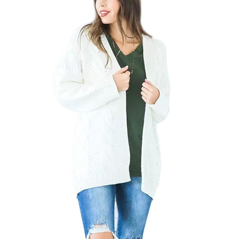 Elegant Women Cardigan Sleeve With Loose Long Fashionable Casual Knitted Sweater