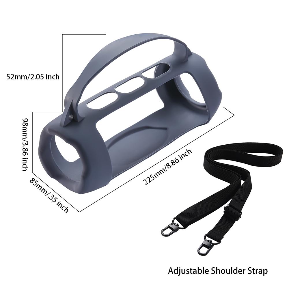 For JBL Charge 5 Bluetooth Speaker Case Soft Silicone Cover Skin With Strap for JBL Charge 5 Wireless Bluetooth Speaker Bag