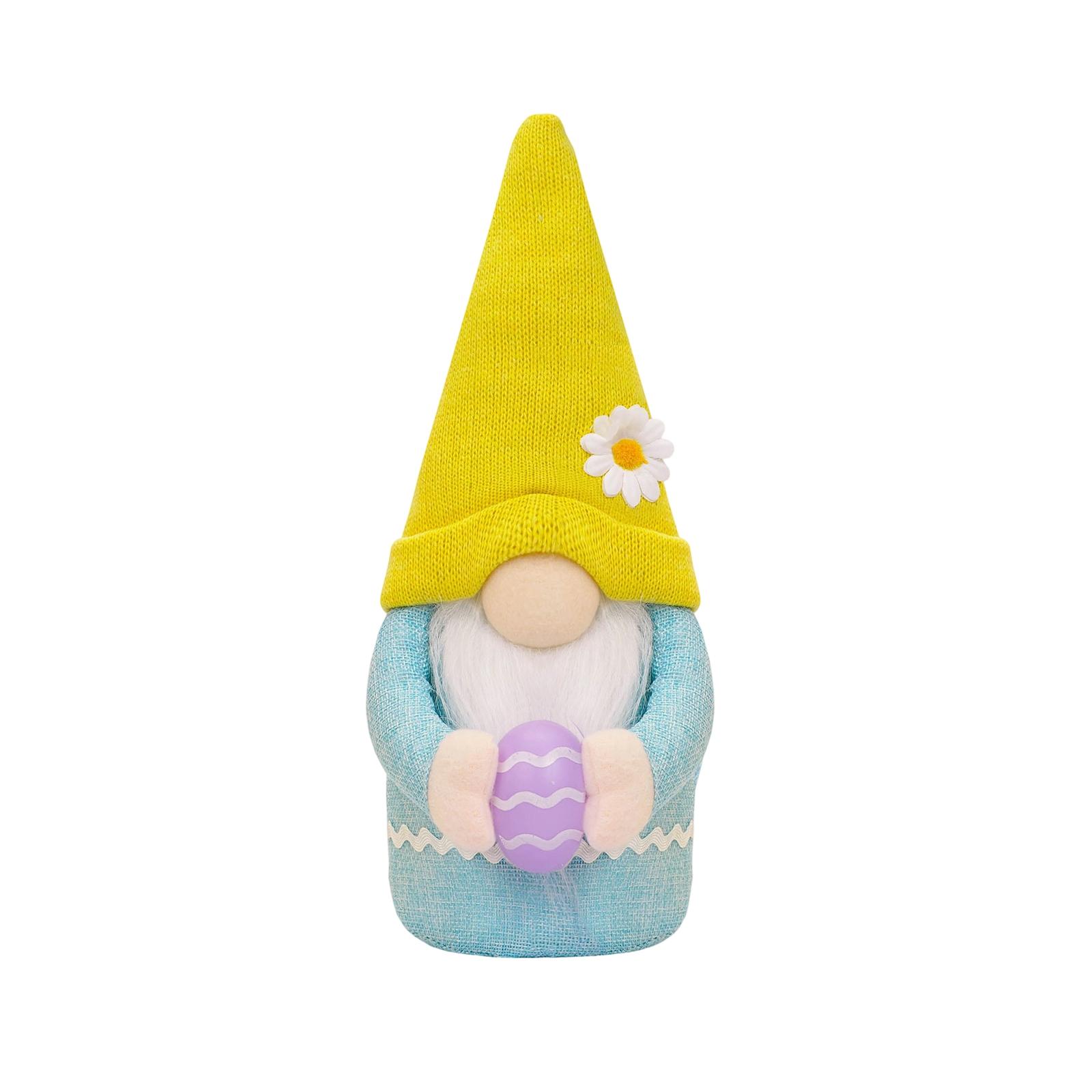 

Easter Gnome With Easter Egg, Handmade Gnome Faceless Plush Doll Holding Egg, Bunny Gnomes Ornaments Easter Decorations Ornaments Easter Gifts One Size жовтий