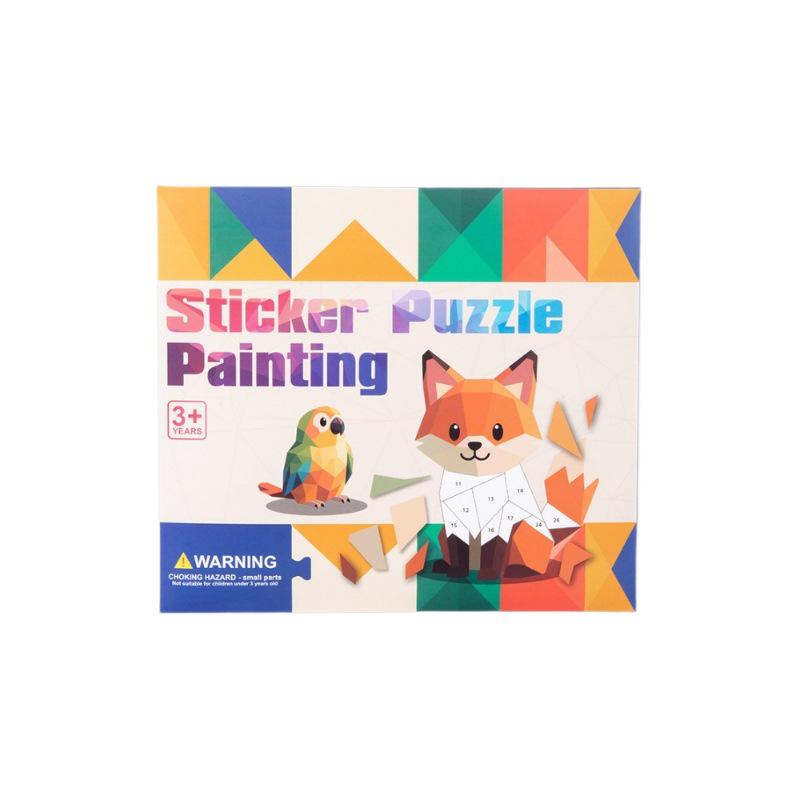 Handmade 3D Geometric Collage Stickers for Kindergarten Creativity and Early Education