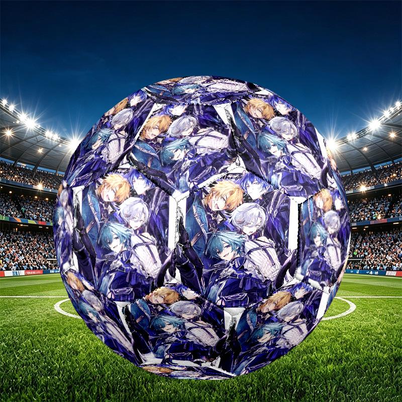 Genshin Impact Print Size 5 Soccer Ball, PU Wear Resistant Football for Match Training and Daily Practice, Birthday Gift for Soccer Fans