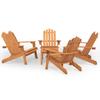 5 piece Garden Lounge Set Adirondack Solid Wood Acacia