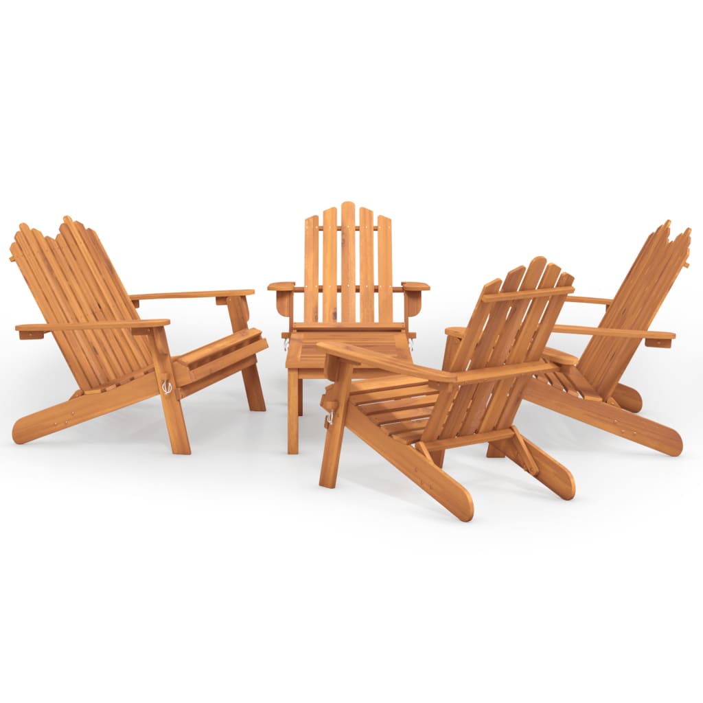 5 piece Garden Lounge Set Adirondack Solid Wood Acacia