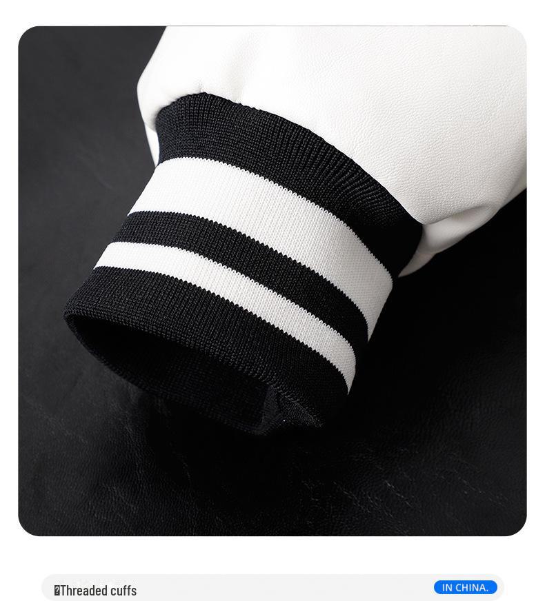 Men's American Retro PU Leather Baseball Jacket - Spring/Autumn Pilot Style