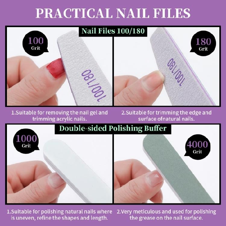 Essentielle 9-teilige Nagelfeilen- und Buffer-Nagelhautschieber-Kollektion für umfassende Maniküre- und Pediküre-Bedürfnisse