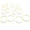 12 Pcs/Set Oversize Big Circle Hoop Earring Set for Women Brincos Steampunk Round Earrings
