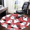 1pc Ghost Floral Office Round Area Rug, Indoor Mat Suitable For Office, Under Office Chairs Bedroom Living Room Home Decor, Room Deco
