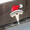 Tesla Model 3/Y Christmas Hat Stickers: Front Logo 3D Cute Decoration.
