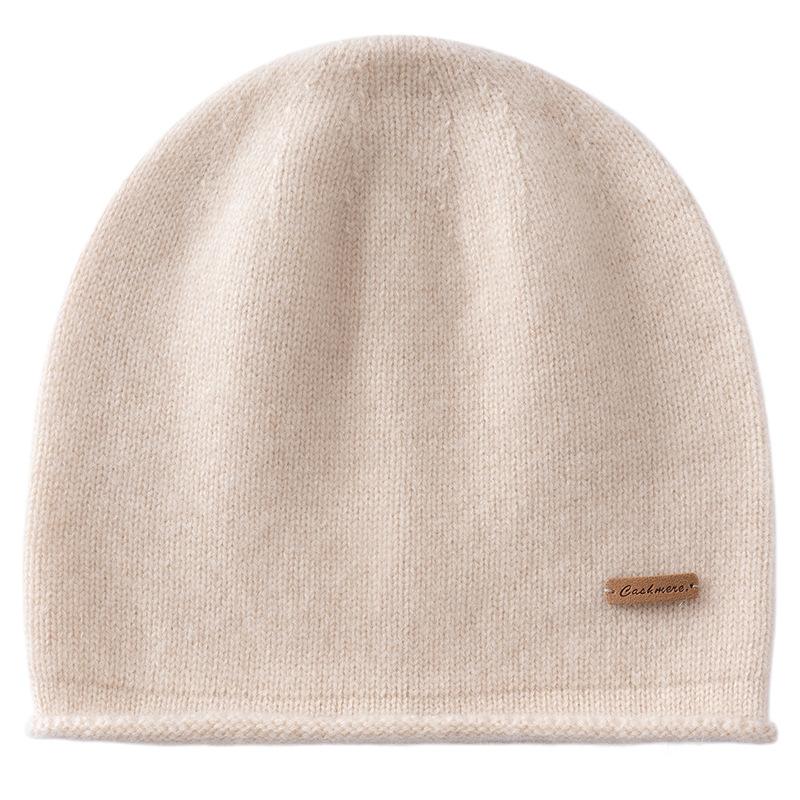 % Cashmere hats for men and women to keep warm in autumn and winter, stacked cold hats, medium and thick fashion ear protectors, knitted bilateral ha