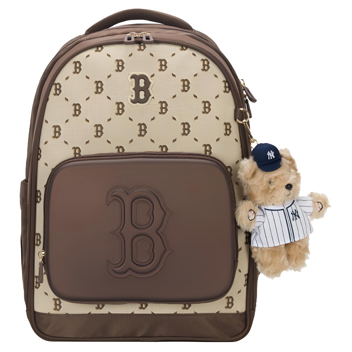 MLB Boston Red Sox 25SS Vintage Sports Fashion Backpack Kids Backpack Brown 7ABKMC55N-43BRS Brown