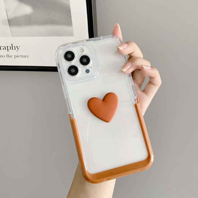 6 Farben Ins Love 3D Herz Niedlicher Ständer Halter Cartoon Paar Handyhülle für iPhone 13 Pro Max 11 12 Promax Stoßfeste Rückseite