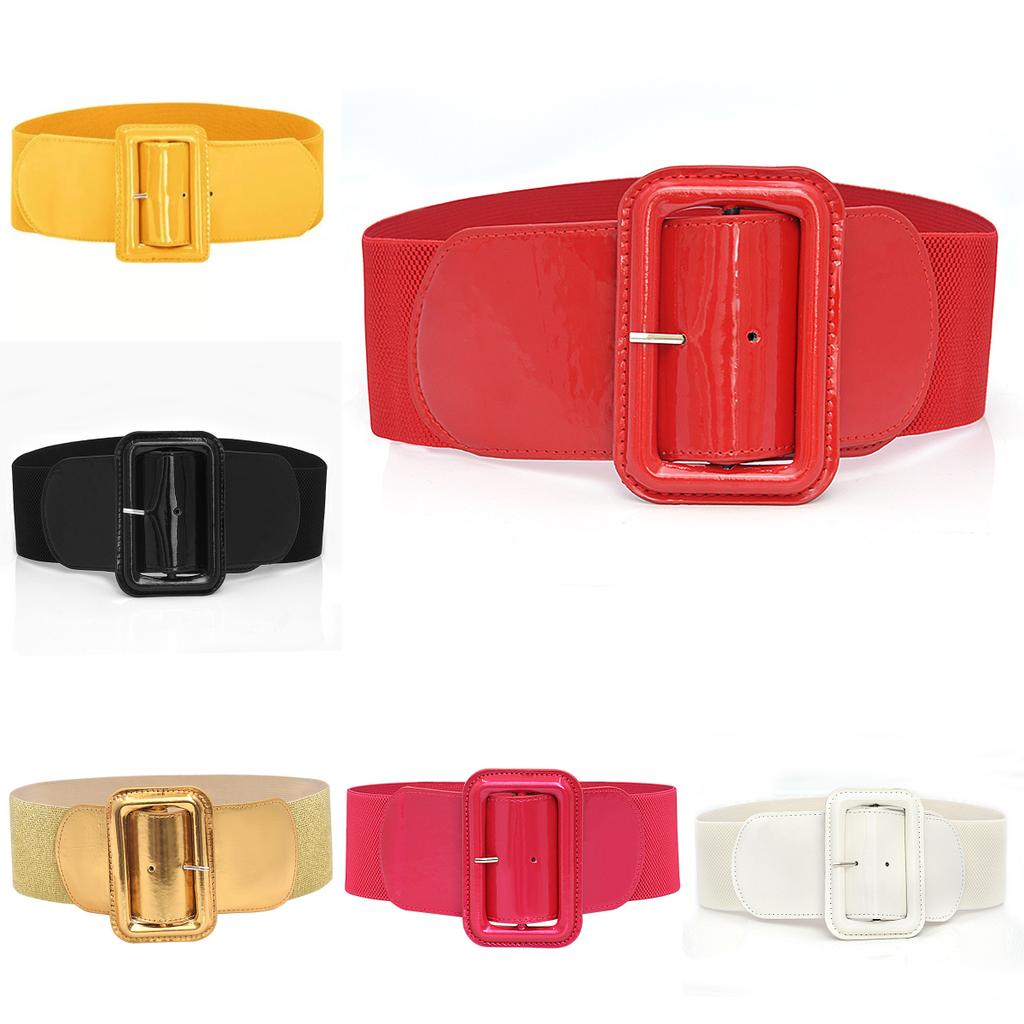 Belt Women Waist Stretch Elastic Wide Buckle Ladies Dress Waistband Strap Casual