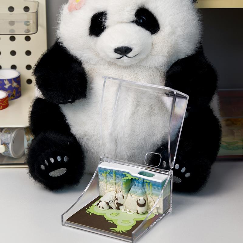 3D Creative Panda Model Notepad Loose Leaf Office Memo Pad Paper Art Gift Craft