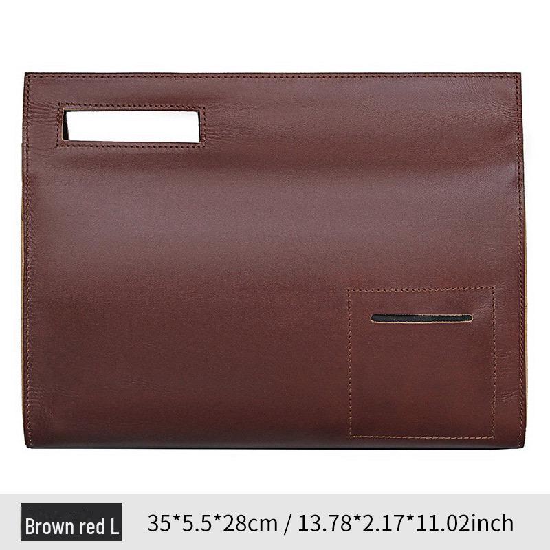 Men's Large Capacity Crazy Horse Leather Crossbody Bag - Genuine Leather Retro Tablet Handbag