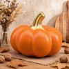 Realistic Pumpkin Figurine Resin With Gold Stem Harvest Pumpkin Decoration for Autumn Tabletop Centerpieces, Thanksgiving Decoration