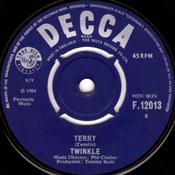 7inch Record TWINKLE (3) - Terry F12013 Decca 1964 UK Rock Used