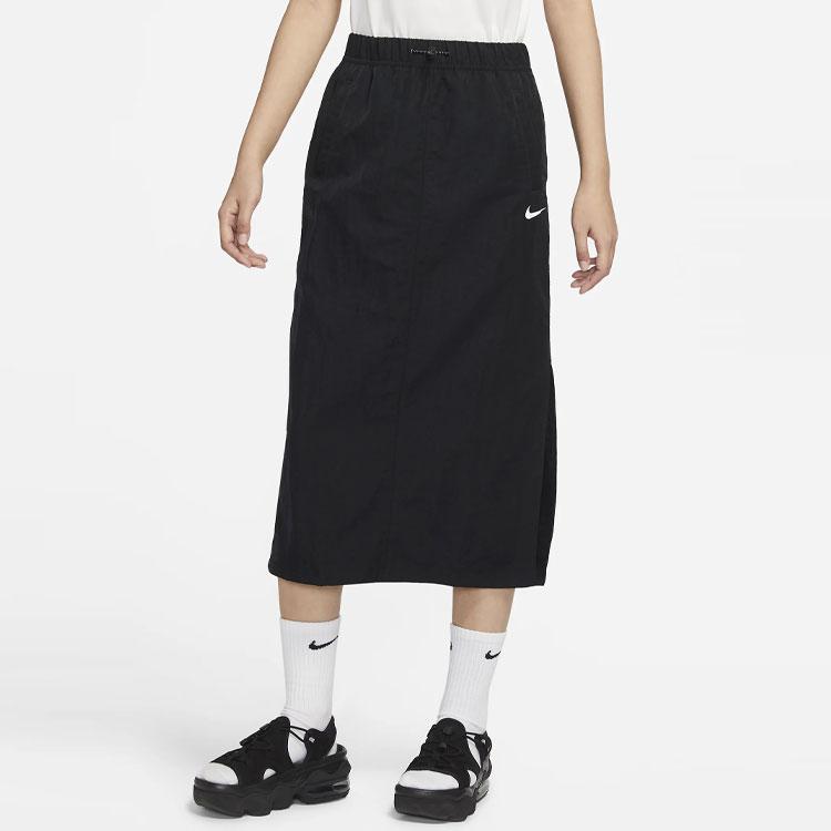 Nike Sportswear Essential High-Waist Elastic A-Line Long Skirt Women Bottoms Black DM6250-010