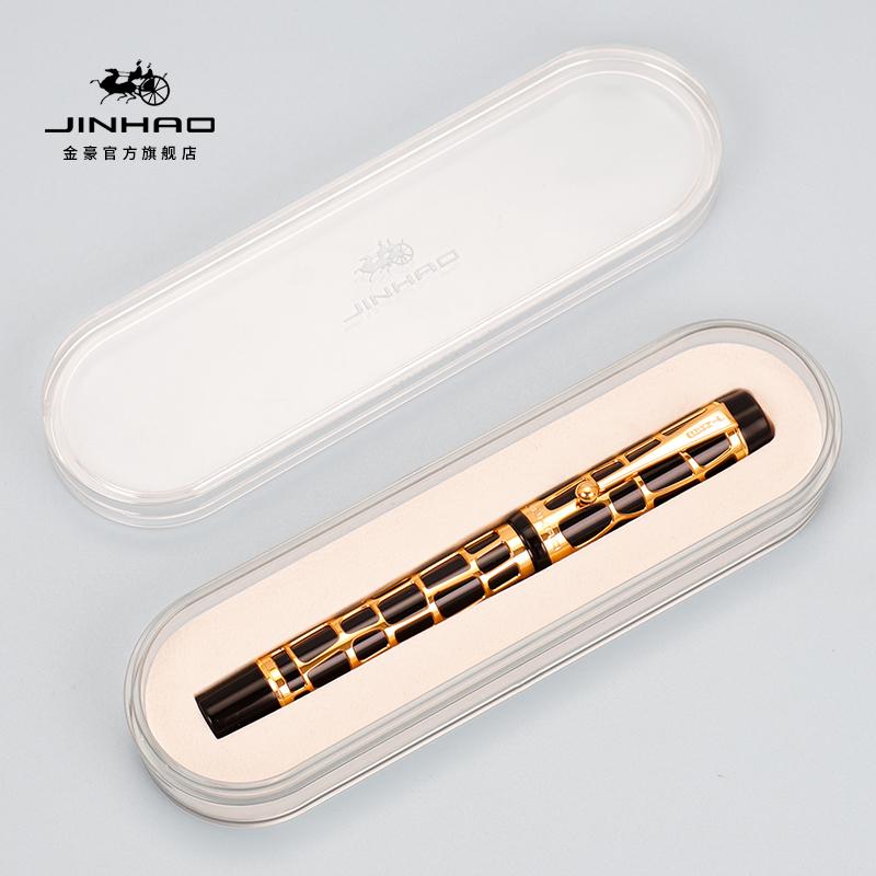 JINHAO 100 Centennial Resin Hollow Series Fountain Pen Golden Clip Business Office Gift Pen Stationery School Supplies PK 9019