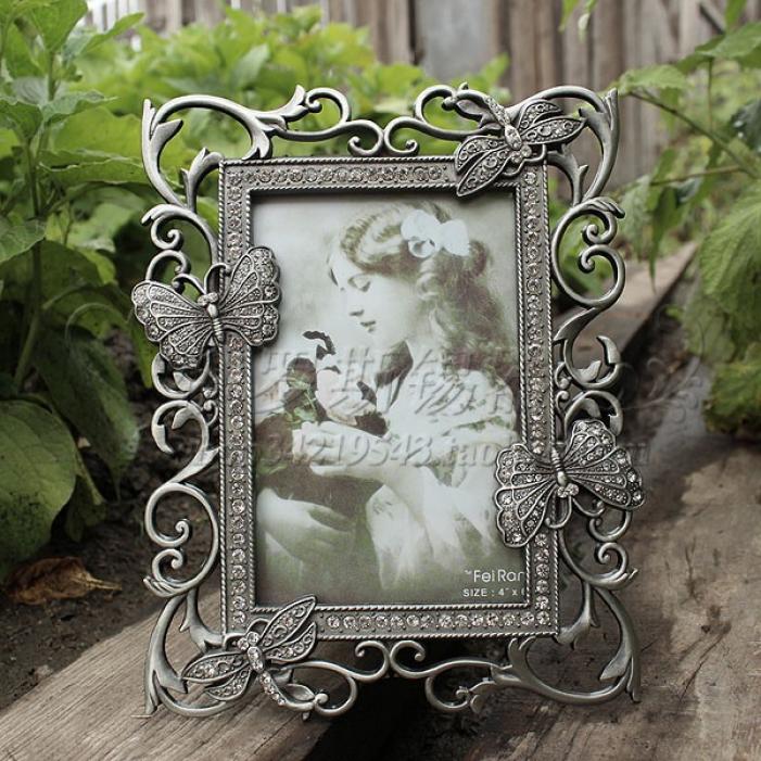 

Цинковый материал фоторамка для украшения гостиной, креативный держатель для фото, бронзовый металл 6 inch 16cmX20.5cm