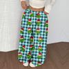 Women's Casual Christmas Print Elastic Waist Loose Fit With Plush Wide Leg Pants