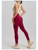 Juyitang Double-Sided Bare-Feel Yoga Pants with No Visible Lines, Back Pocket, and Shaping Hip-Lift for Women