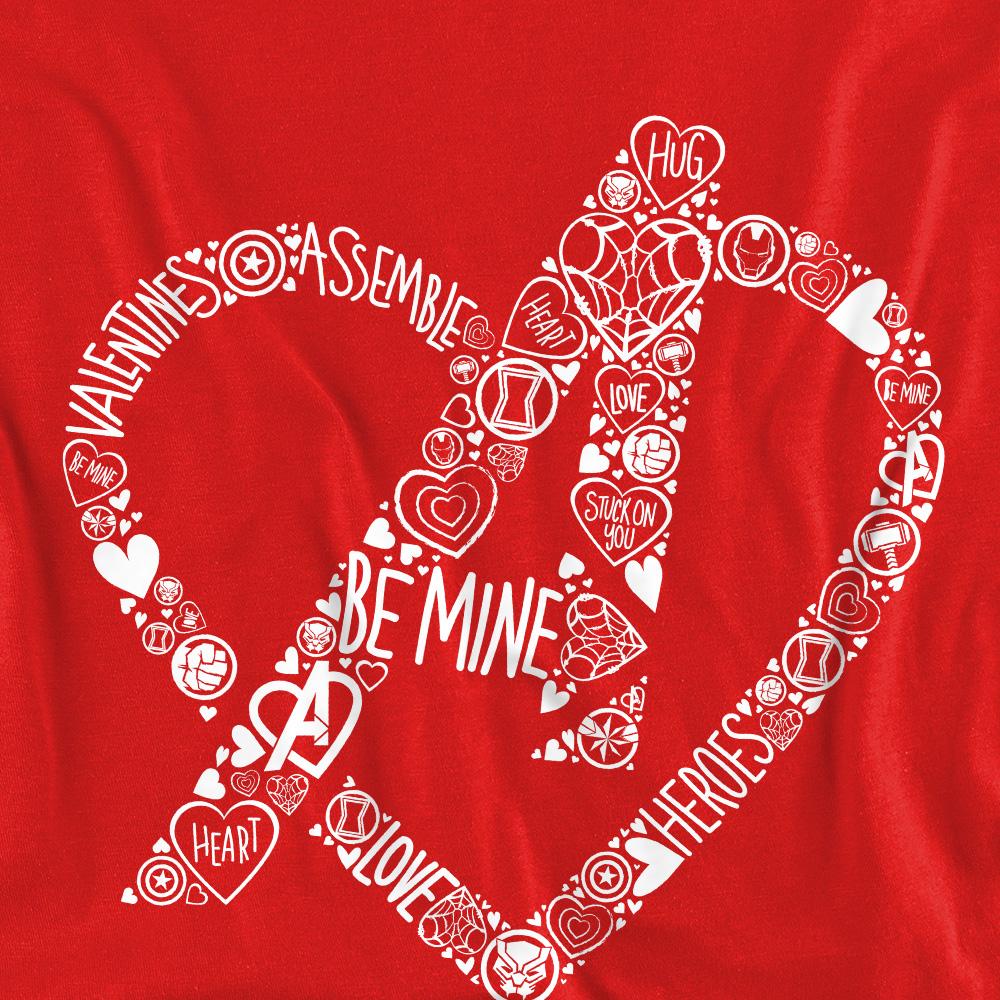 Avengers Unisex Adult Be Mine Heart Sweatshirt