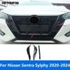 For Nissan Sentra Bluebird Sylphy - 2024 Front Center Mesh Grille Grill Cover Trim Molding Sticker Strip Car Accessories