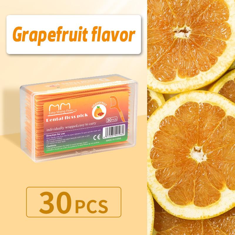 Fruit-flavoured Individually Packaged 30 Ultra-fine Disposable Dental Floss Sticks