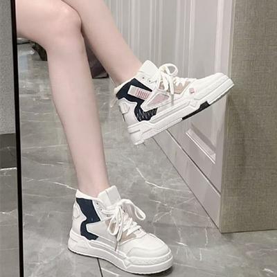 Pantofi de damă la modă cu talpă groasă și vârf înalt 2024 Toamnă Nou Pantofi de stradă casual colorați pentru femei Versatili Pantofi vulcanizați Sneaker