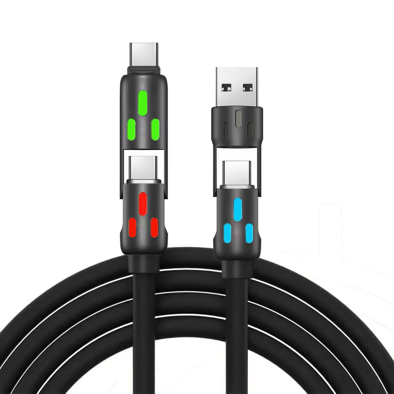 Super Quality PD 4 in 1 Universal Fast Charging Cable 27W for Iphone 60W Type C to Type C Cable 1 meter фиолетовый