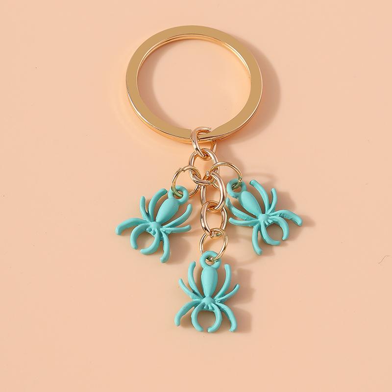 New Enamel Spider Keychain Animal Keyring Pendants for Car Key Holder Women Girl Handbag Decor DIY Jewelry Gift