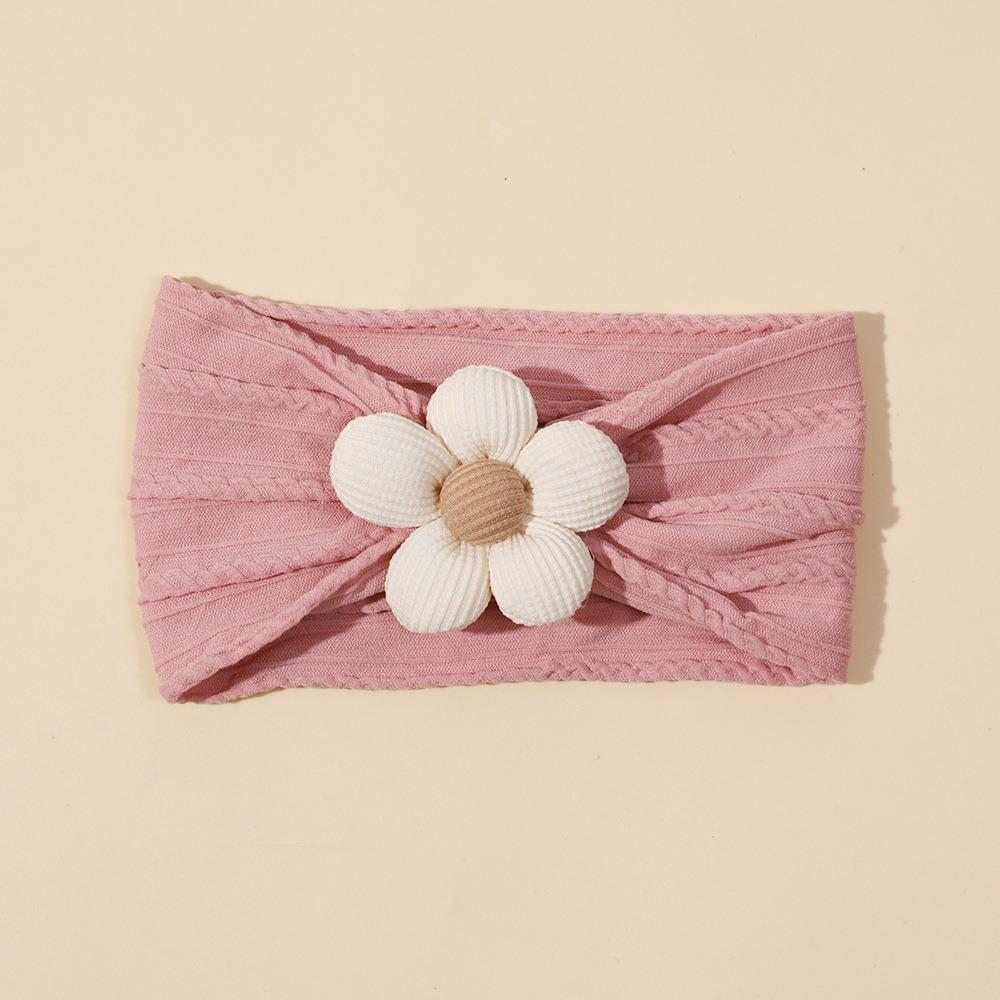 

Cute Flower Infant Baby Wide Headband Soft Stretchy Elastic Baby Girl Headscarf Nylon Newborn Head Wrap