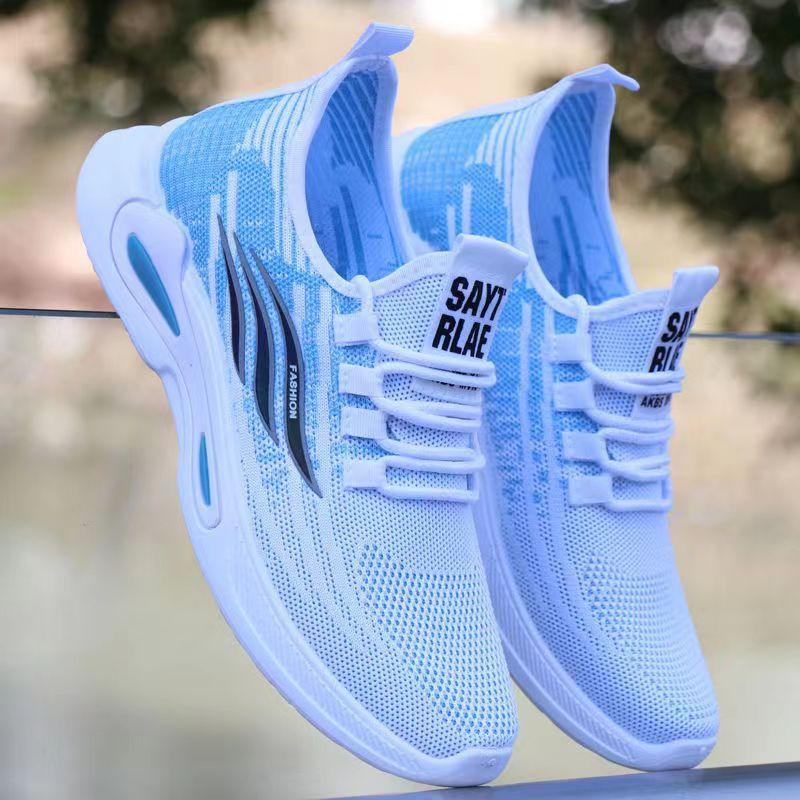 Men's shoes are breathable and lightweight in summer, men's soft-soled fly-woven mesh shoes, lazy shoes, one pedal, driving shoes