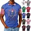 Camiseta Masculina Solta e Casual com Estampa de Bandeira e Letras Manga Curta