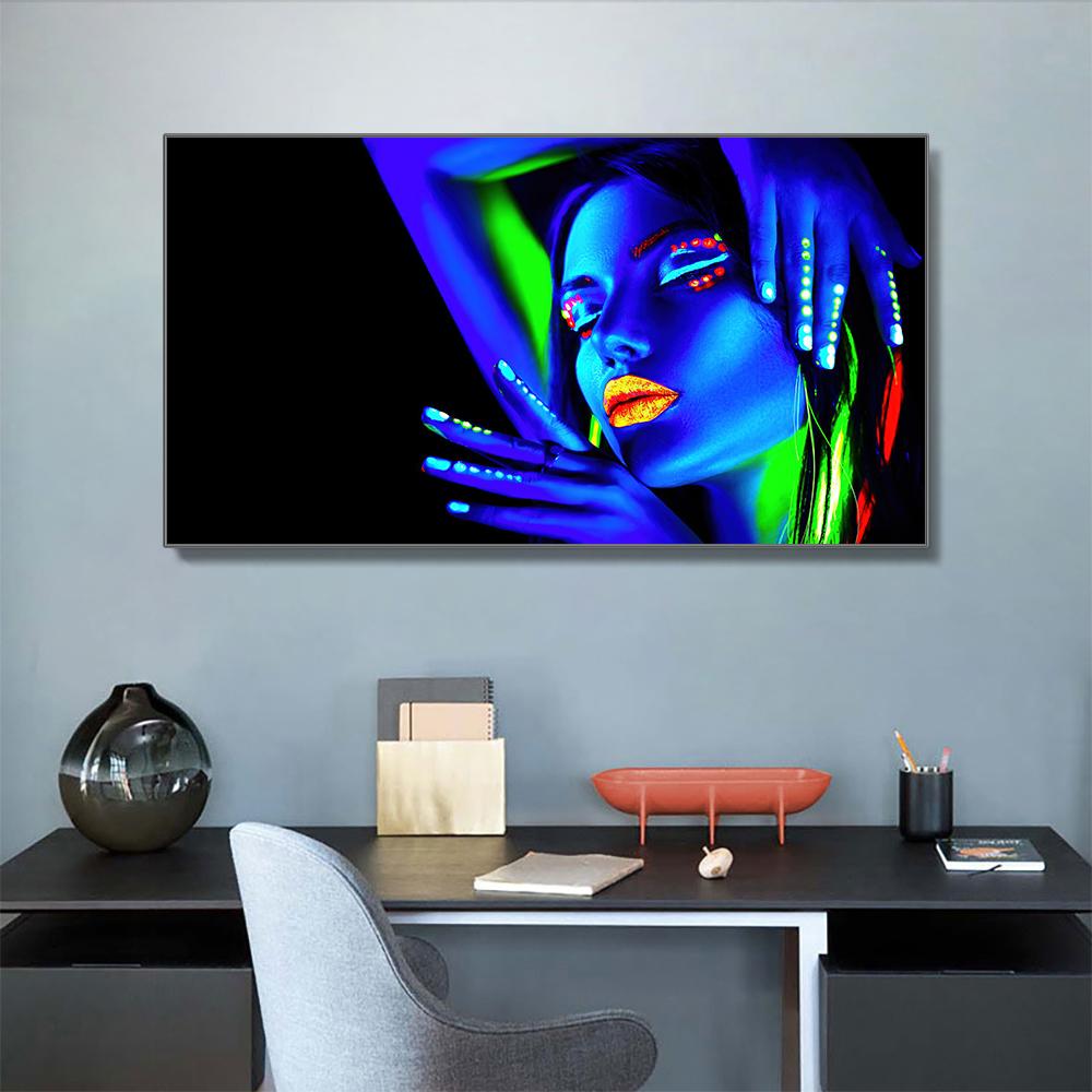 Moderne sexy schwarze Frauen-Wandkunst auf Leinwand, skandinavische Poster und Drucke, Wandkunstbild für Wohnzimmerdekoration