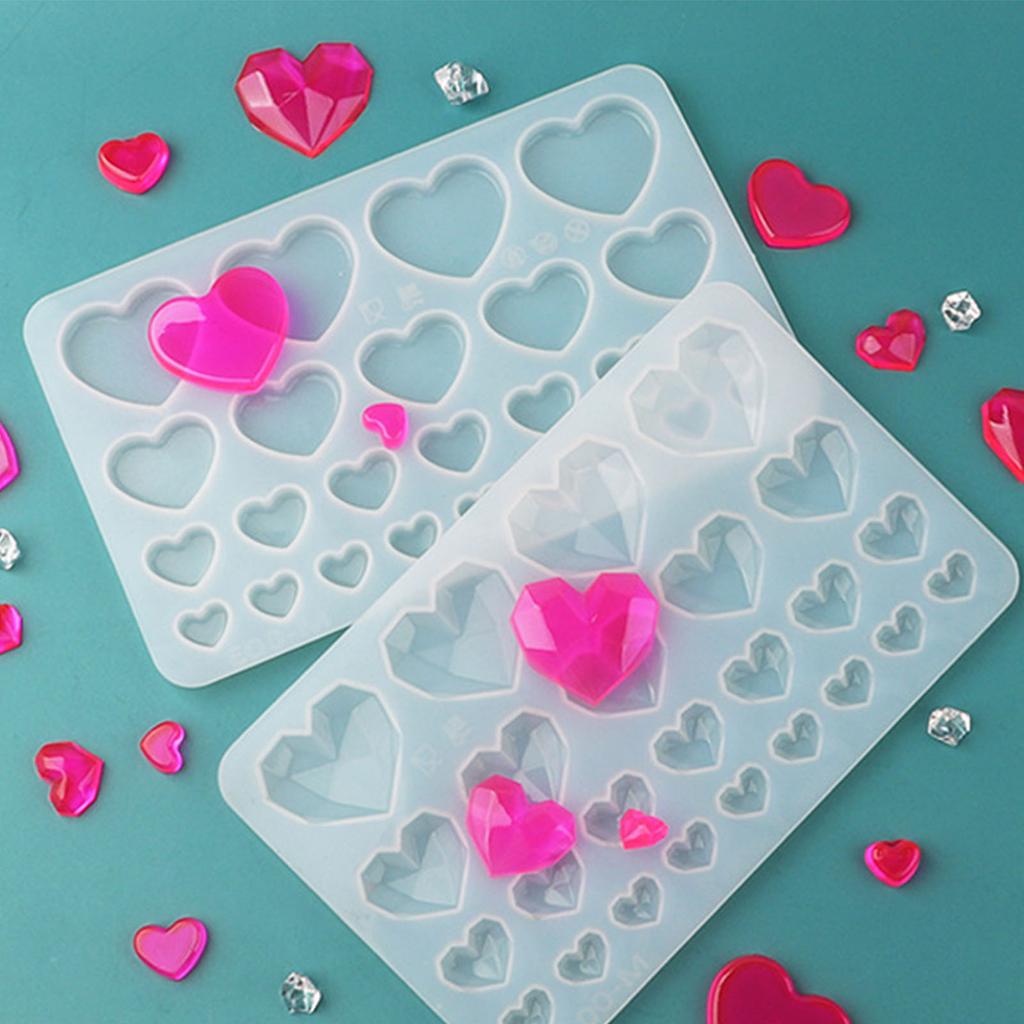 Crystal Epoxy Resin Mold Heart Shaped Earrings Pendants Casting Mold Silicone Mould DIY Crafts Jewelry Making Tools