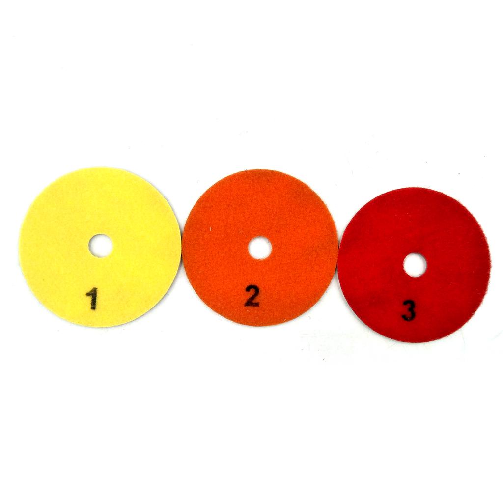 3PCS/Set 4 Inch 100mm Dry/wet Diamond 3 Step Polishing Pads Diamond Granite